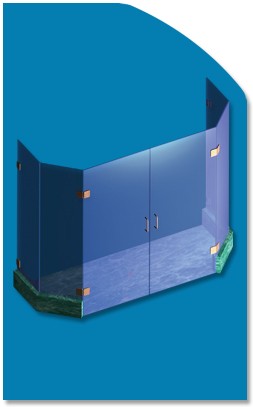 Framless Shower CAD Drawing